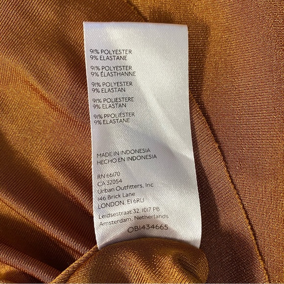 Free People Who’s That rust Cathaway Spice ruched slinky stretch mini skirt S - Picture 10 of 10